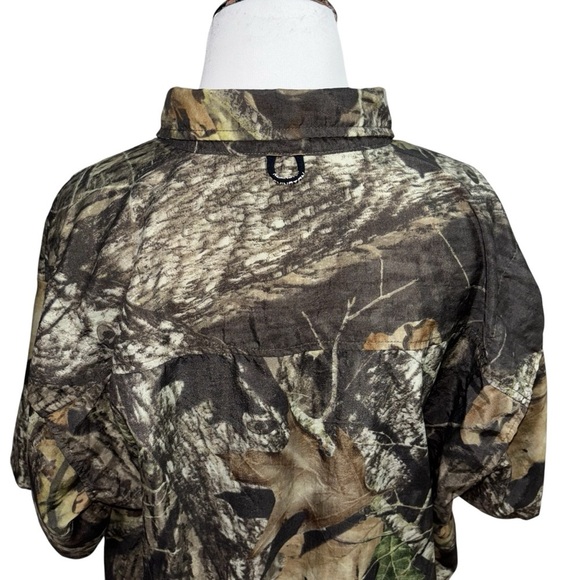 Remington Men's L Large Hunting Button Down Shirt Nylon Vented Camouflage Leaves - Picture 7 of 8
